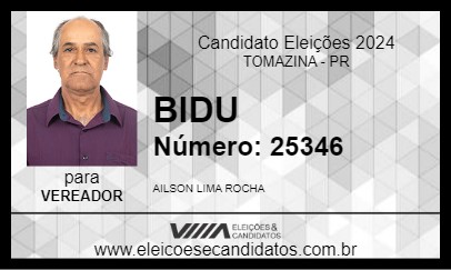 Candidato BIDU 2024 - TOMAZINA - Eleições