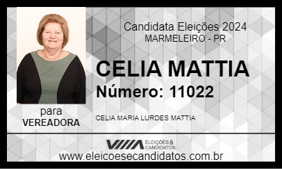 Candidato CELIA MATTIA 2024 - MARMELEIRO - Eleições