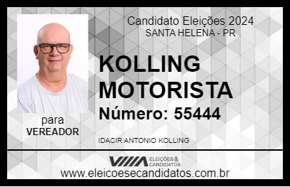 Candidato KOLLING MOTORISTA 2024 - SANTA HELENA - Eleições