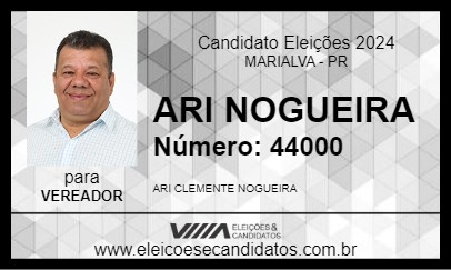 Candidato ARI NOGUEIRA 2024 - MARIALVA - Eleições