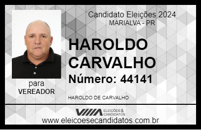 Candidato HAROLDO CARVALHO 2024 - MARIALVA - Eleições