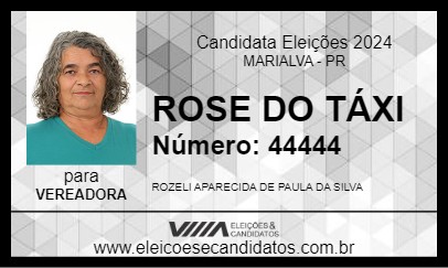 Candidato ROSE DO TÁXI 2024 - MARIALVA - Eleições