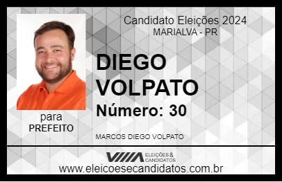 Candidato DIEGO VOLPATO 2024 - MARIALVA - Eleições