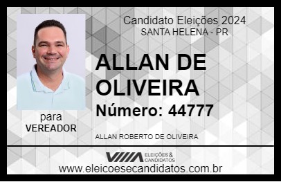 Candidato ALLAN DE OLIVEIRA 2024 - SANTA HELENA - Eleições