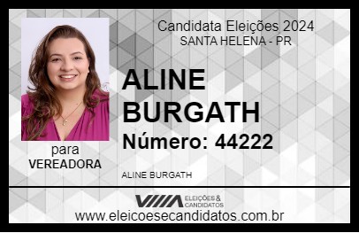 Candidato ALINE BURGATH 2024 - SANTA HELENA - Eleições