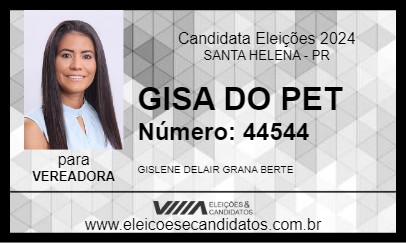 Candidato GISA DO PET 2024 - SANTA HELENA - Eleições