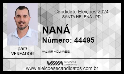 Candidato NANÁ 2024 - SANTA HELENA - Eleições