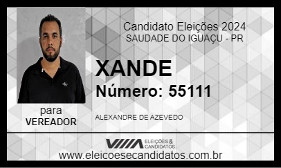 Candidato XANDE 2024 - SAUDADE DO IGUAÇU - Eleições