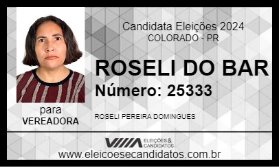 Candidato ROSELI DO BAR 2024 - COLORADO - Eleições