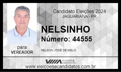 Candidato NELSINHO 2024 - JAGUARIAÍVA - Eleições