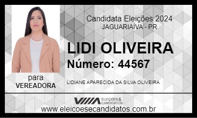 Candidato LIDI OLIVEIRA 2024 - JAGUARIAÍVA - Eleições