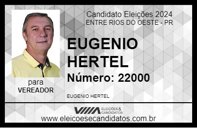 Candidato EUGENIO HERTEL (HERTÃO) 2024 - ENTRE RIOS DO OESTE - Eleições