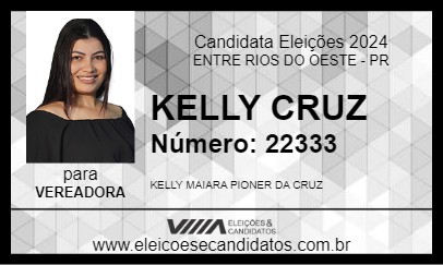 Candidato KELLY CRUZ 2024 - ENTRE RIOS DO OESTE - Eleições