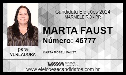 Candidato MARTA FAUST 2024 - MARMELEIRO - Eleições