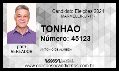 Candidato TONHAO 2024 - MARMELEIRO - Eleições