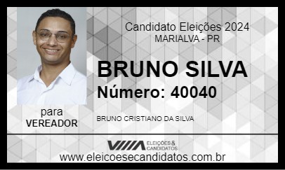 Candidato BRUNO SILVA 2024 - MARIALVA - Eleições