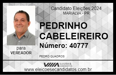 Candidato PEDRINHO CABELEIREIRO 2024 - MARIALVA - Eleições