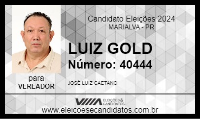 Candidato LUIZ GOLD 2024 - MARIALVA - Eleições