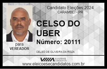 Candidato CELSO DO UBER 2024 - CARAMBEÍ - Eleições