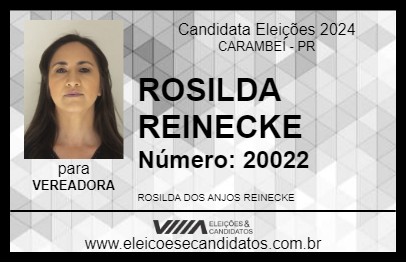 Candidato ROSILDA REINECKE 2024 - CARAMBEÍ - Eleições