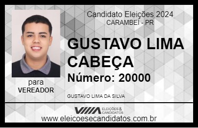 Candidato GUSTAVO LIMA CABEÇA 2024 - CARAMBEÍ - Eleições