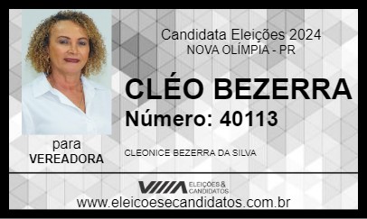 Candidato CLÉO BEZERRA 2024 - NOVA OLÍMPIA - Eleições