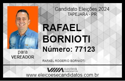 Candidato RAFAEL BORNIOTI 2024 - TAPEJARA - Eleições