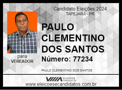 Candidato PAULO CLEMENTINO DOS SANTOS 2024 - TAPEJARA - Eleições