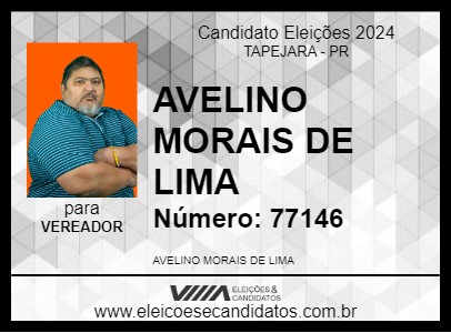 Candidato AVELINO MORAIS DE LIMA 2024 - TAPEJARA - Eleições