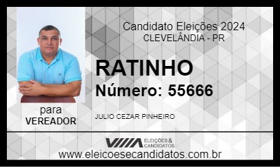 Candidato RATINHO 2024 - CLEVELÂNDIA - Eleições