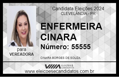 Candidato ENFERMEIRA CINARA 2024 - CLEVELÂNDIA - Eleições