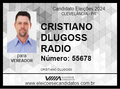 Candidato CRISTIANO DLUGOSS RADIO 2024 - CLEVELÂNDIA - Eleições