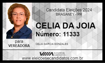 Candidato CELIA DA JOIA 2024 - BRAGANEY - Eleições