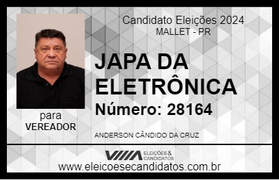 Candidato JAPA DA ELETRÔNICA 2024 - MALLET - Eleições