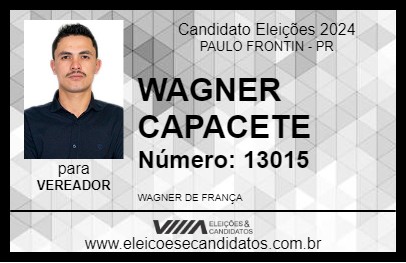 Candidato WAGNER CAPACETE 2024 - PAULO FRONTIN - Eleições