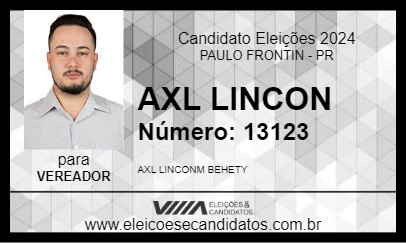 Candidato AXL LINCON 2024 - PAULO FRONTIN - Eleições