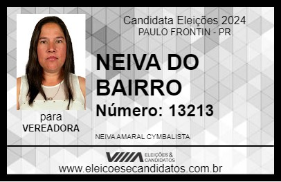 Candidato NEIVA DO BAIRRO 2024 - PAULO FRONTIN - Eleições