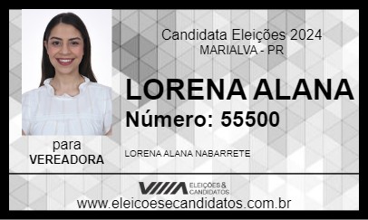 Candidato LORENA ALANA 2024 - MARIALVA - Eleições