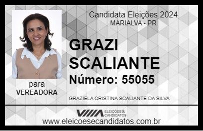 Candidato GRAZI SCALIANTE 2024 - MARIALVA - Eleições