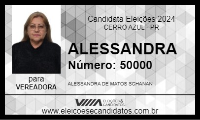 Candidato ALESSANDRA 2024 - CERRO AZUL - Eleições