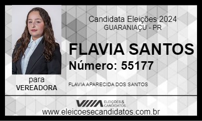 Candidato FLAVIA SANTOS 2024 - GUARANIAÇU - Eleições