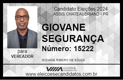 Candidato GIOVANE SEGURANÇA 2024 - ASSIS CHATEAUBRIAND - Eleições