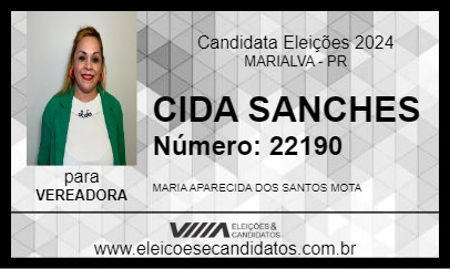 Candidato CIDA SANCHES 2024 - MARIALVA - Eleições