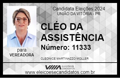 Candidato CLÉO DA ASSISTÊNCIA 2024 - UNIÃO DA VITÓRIA - Eleições