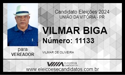 Candidato VILMAR BIGA 2024 - UNIÃO DA VITÓRIA - Eleições