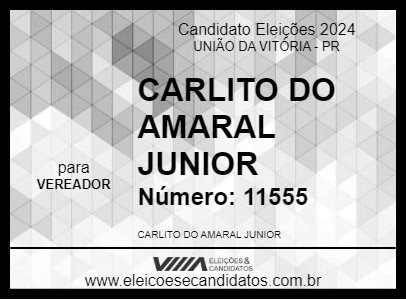 Candidato CARLITO DO AMARAL JUNIOR 2024 - UNIÃO DA VITÓRIA - Eleições