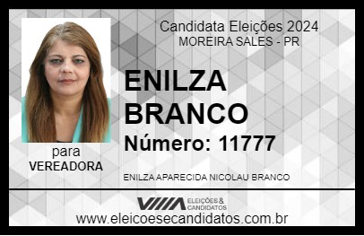 Candidato ENILZA BRANCO 2024 - MOREIRA SALES - Eleições