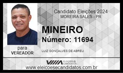 Candidato MINEIRO 2024 - MOREIRA SALES - Eleições