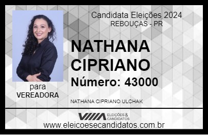 Candidato NATHANA CIPRIANO 2024 - REBOUÇAS - Eleições