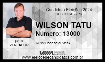 Candidato WILSON TATU 2024 - REBOUÇAS - Eleições